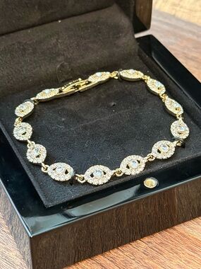Givenchy Crystal Stone Gold-Tone Flex Bracelet
